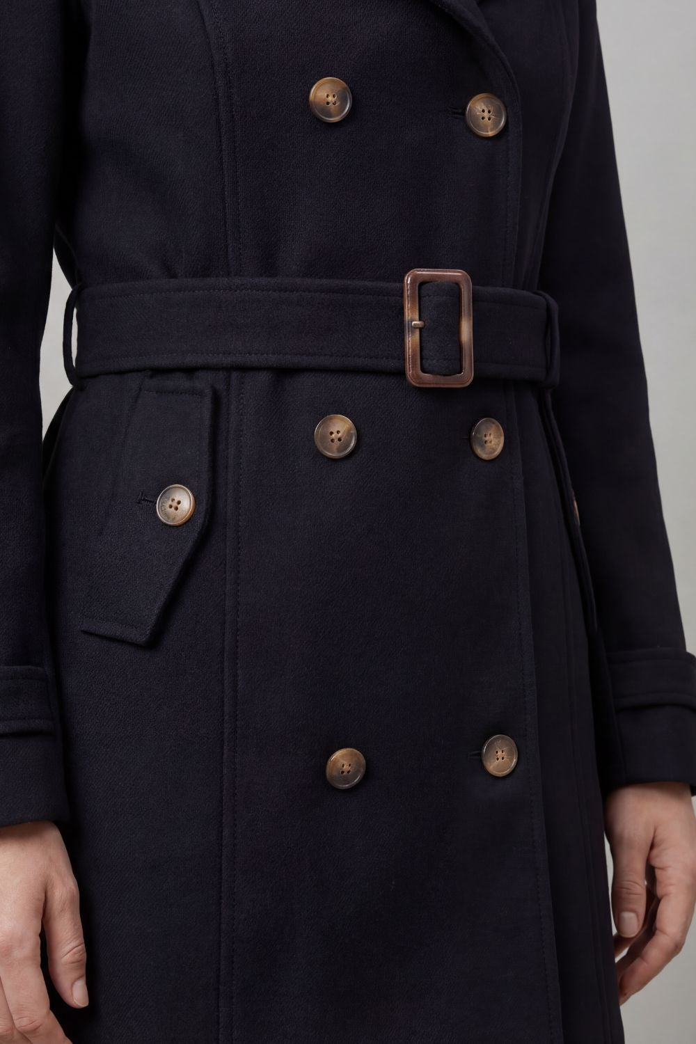 Hélène | Gabardina cruzada con capucha y cinturón