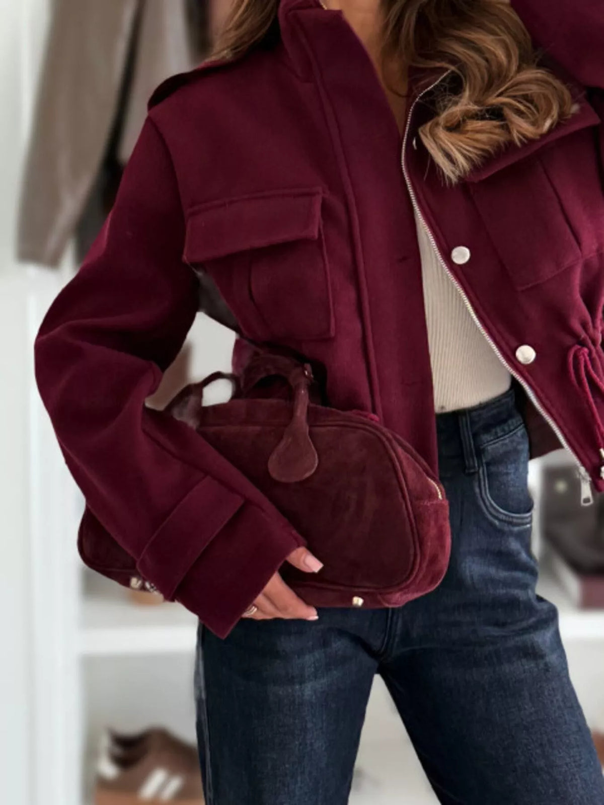 Teresa | Chaqueta casual con botones y cordón ajustable