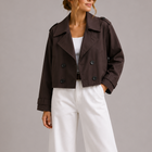 Esther | Gabardina corta con doble botonadura y solapas