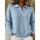 Marina | Jersey de cuello polo suave con tapeta de botones