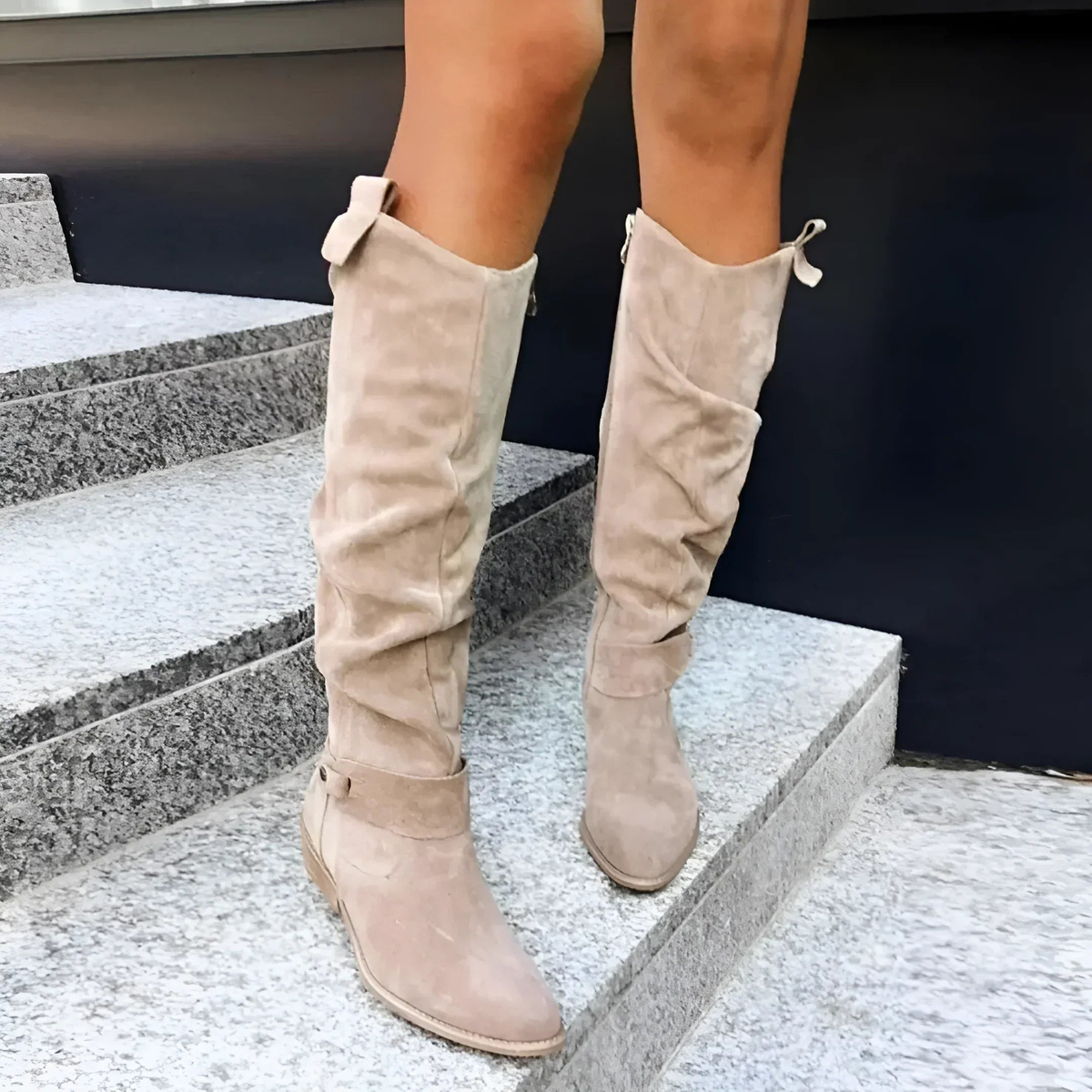 Miren | Botas altas de mujer con acabado efecto ante