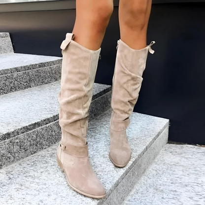 Miren | Botas altas de mujer con acabado efecto ante
