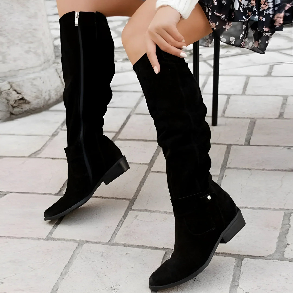 Miren | Botas altas de mujer con acabado efecto ante