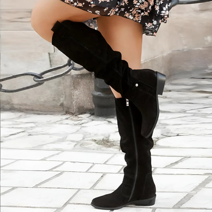 Miren | Botas altas de mujer con acabado efecto ante