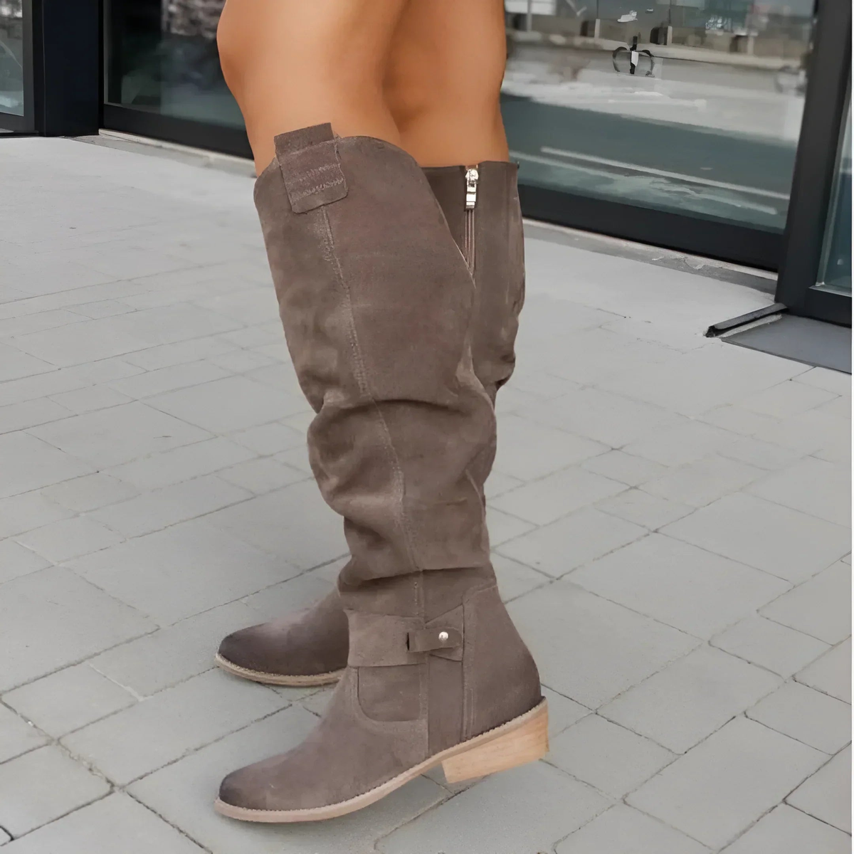 Miren | Botas altas de mujer con acabado efecto ante