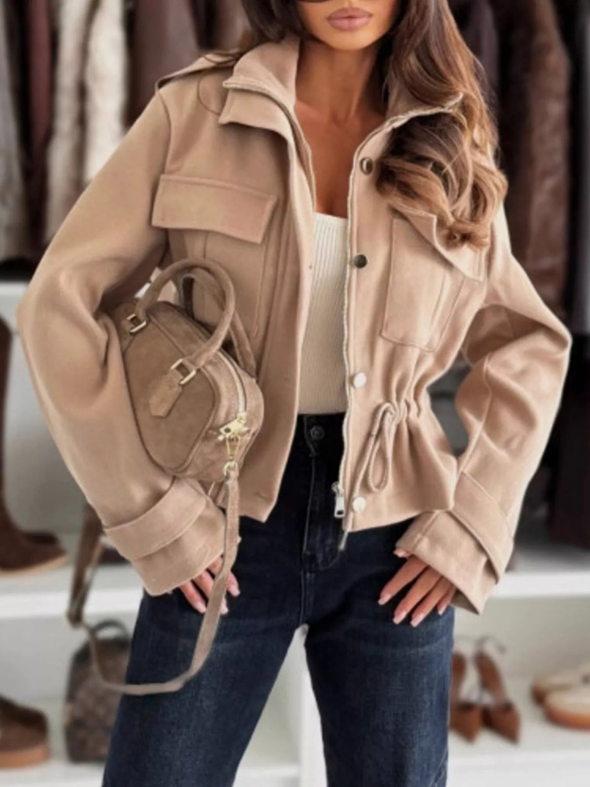 Teresa | Chaqueta casual con botones y cordón ajustable
