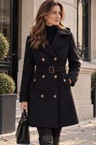 Hélène | Gabardina cruzada con capucha y cinturón