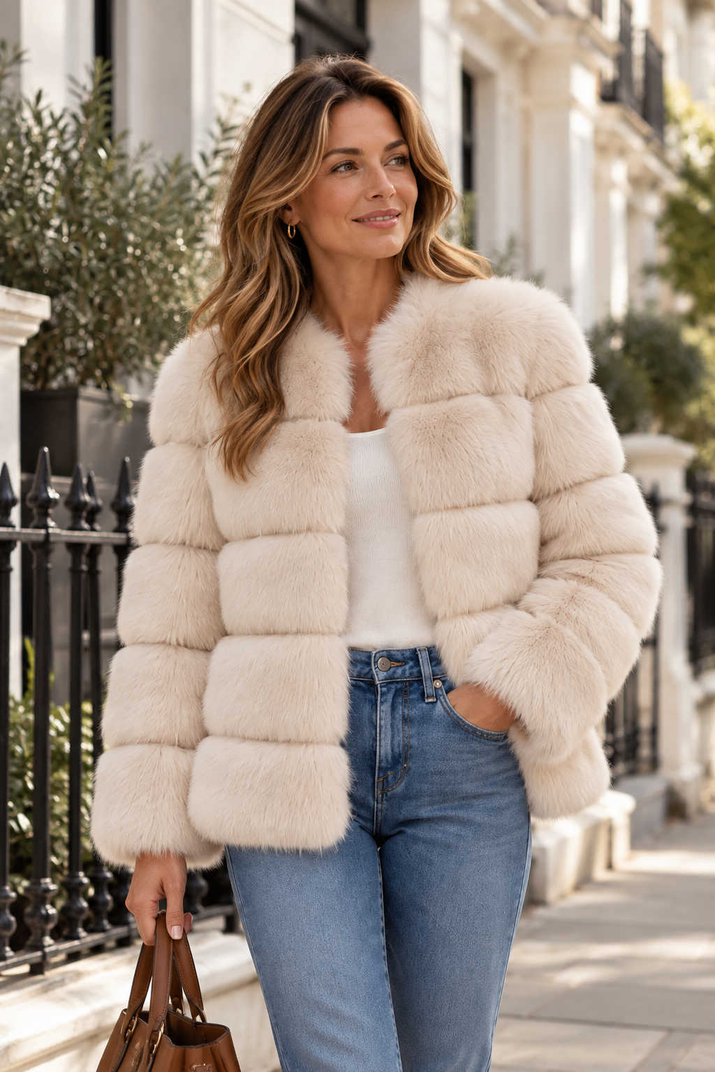 Sylvia | Chaqueta de pelo sintético con cuello