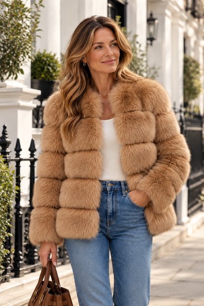 Sylvia | Chaqueta de pelo sintético con cuello