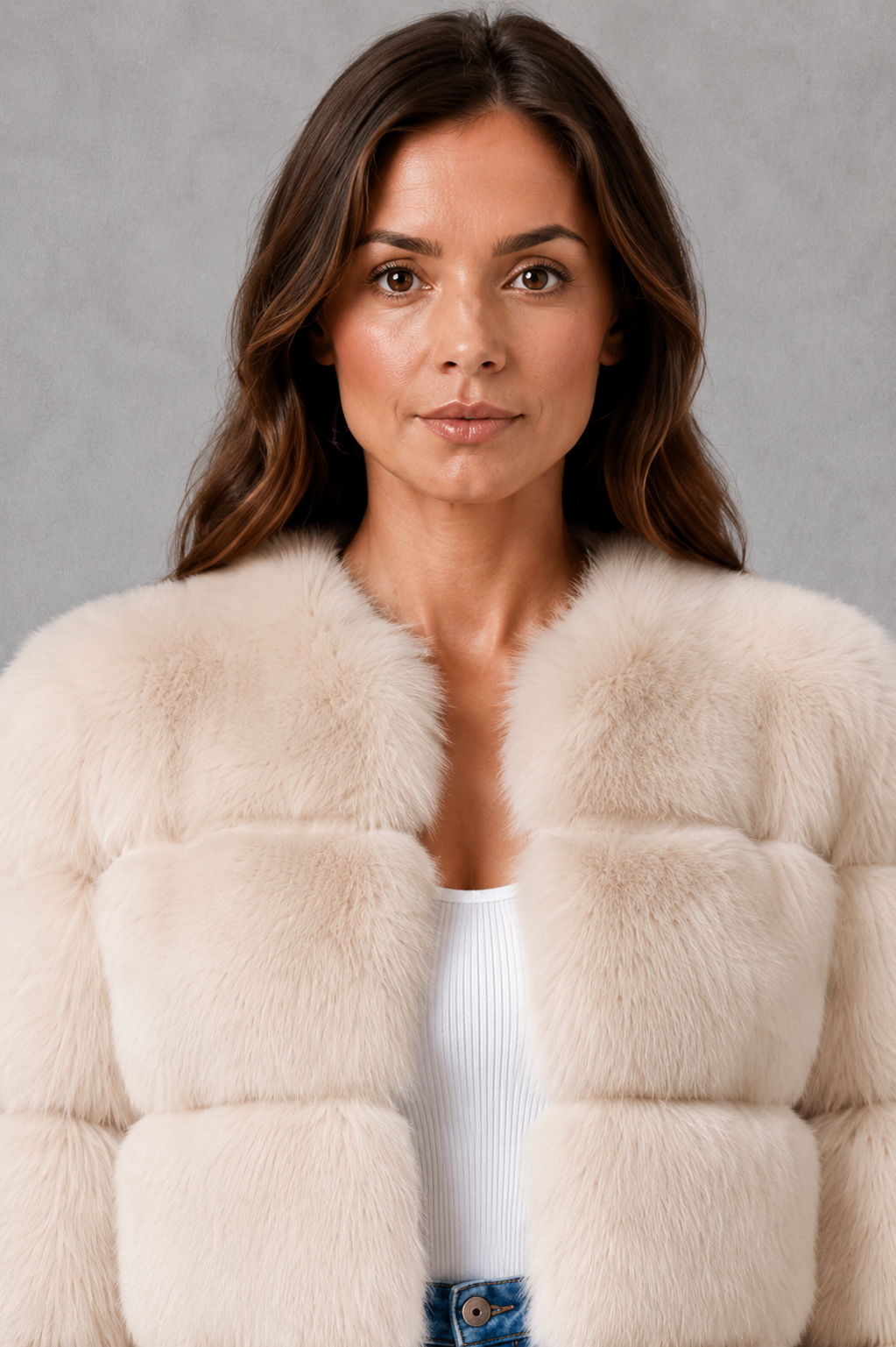 Sylvia | Chaqueta de pelo sintético con cuello
