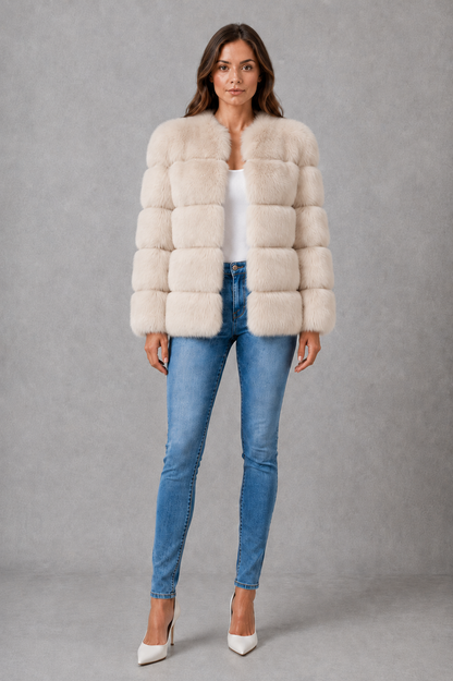Sylvia | Chaqueta de pelo sintético con cuello