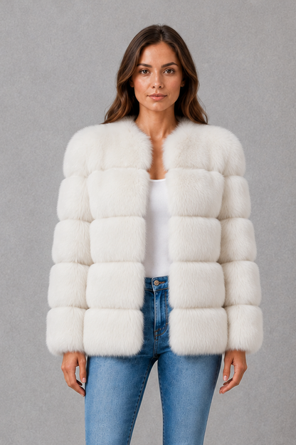 Sylvia | Chaqueta de pelo sintético con cuello