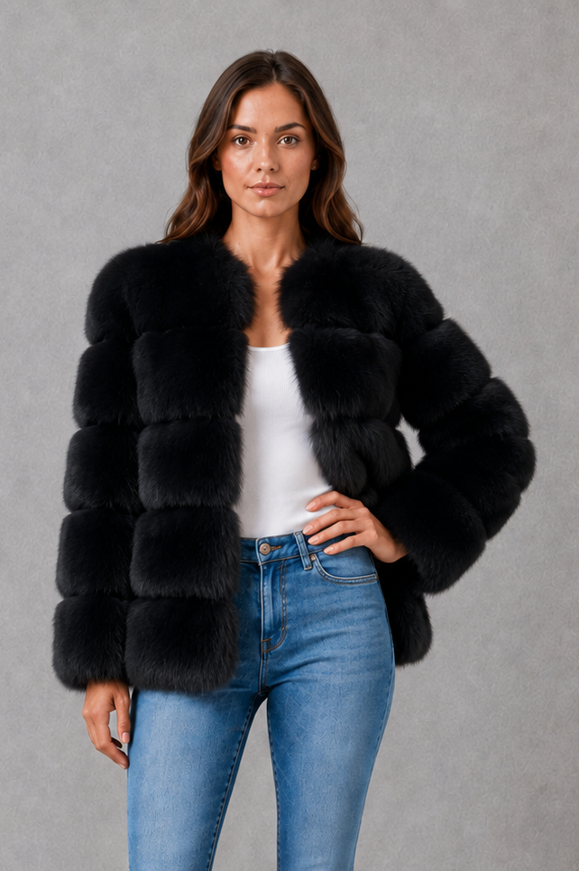 Sylvia | Chaqueta de pelo sintético con cuello