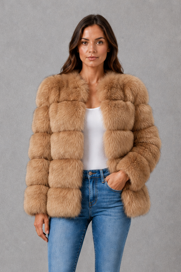 Sylvia | Chaqueta de pelo sintético con cuello