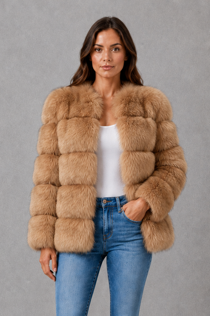 Sylvia | Chaqueta de pelo sintético con cuello