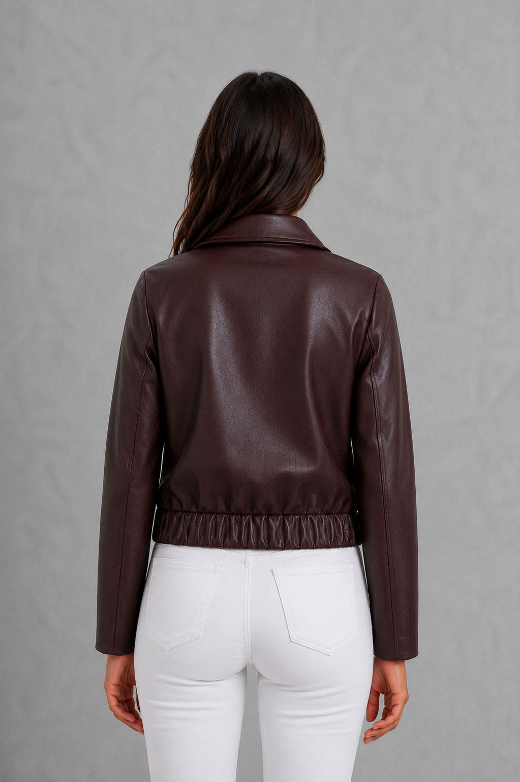 Roxanne | Chaqueta motera efecto piel con cremallera