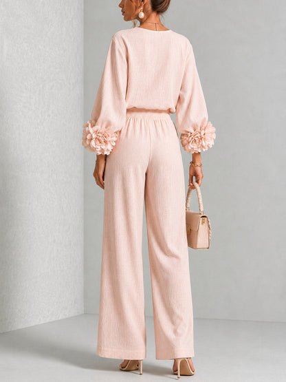 Kalina | Conjunto con blusa floral y pantalón ancho