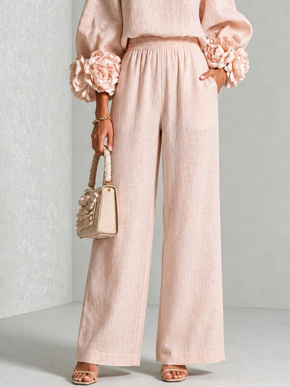 Kalina | Conjunto con blusa floral y pantalón ancho