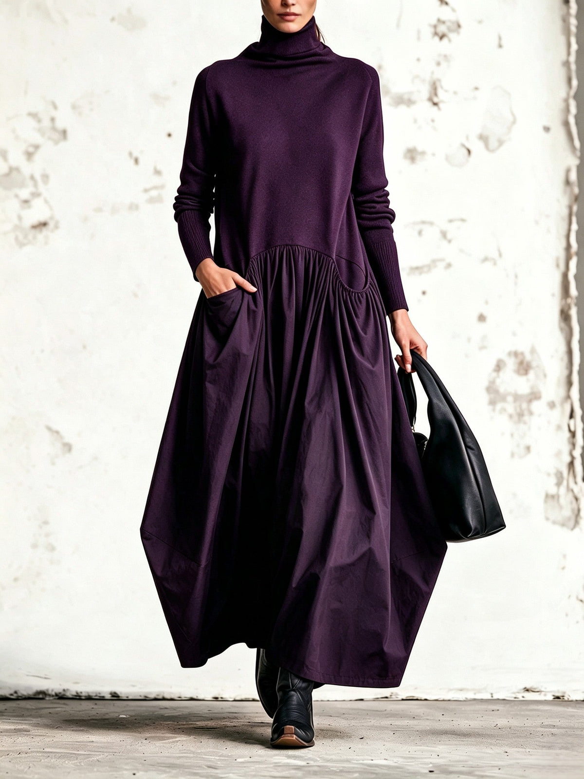 Vestido Odette cuello alto, detalle