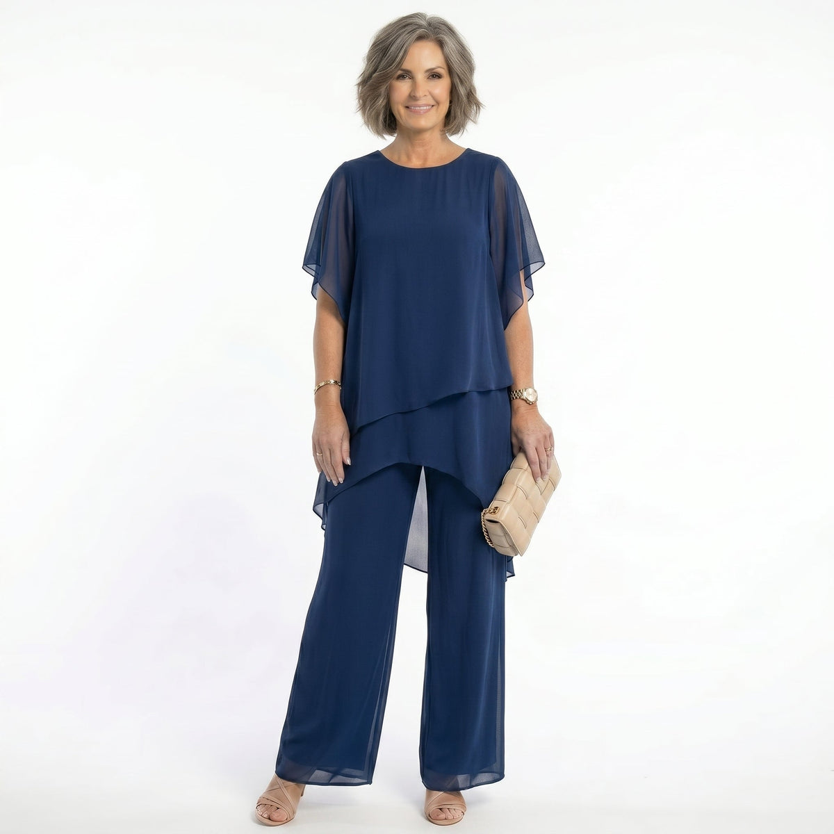Ainhoa | Conjunto Elegante de Ceremonia Mujer Túnica Asimétrica