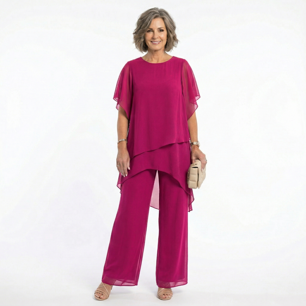 Ainhoa | Conjunto Elegante de Ceremonia Mujer Túnica Asimétrica
