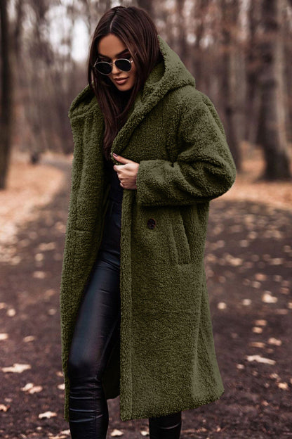 Eider | Abrigo hasta la rodilla con capucha y acabado efecto lana