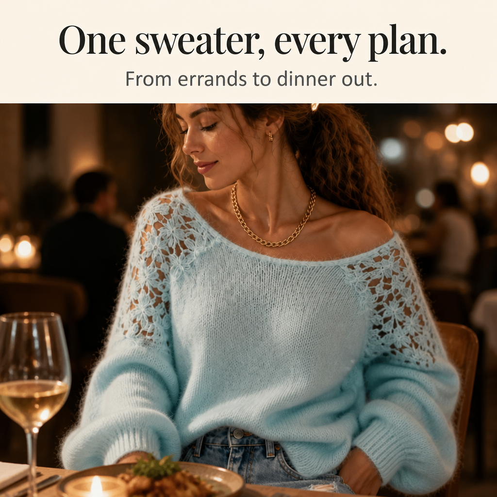 Adela | Jersey de punto con detalle de encaje