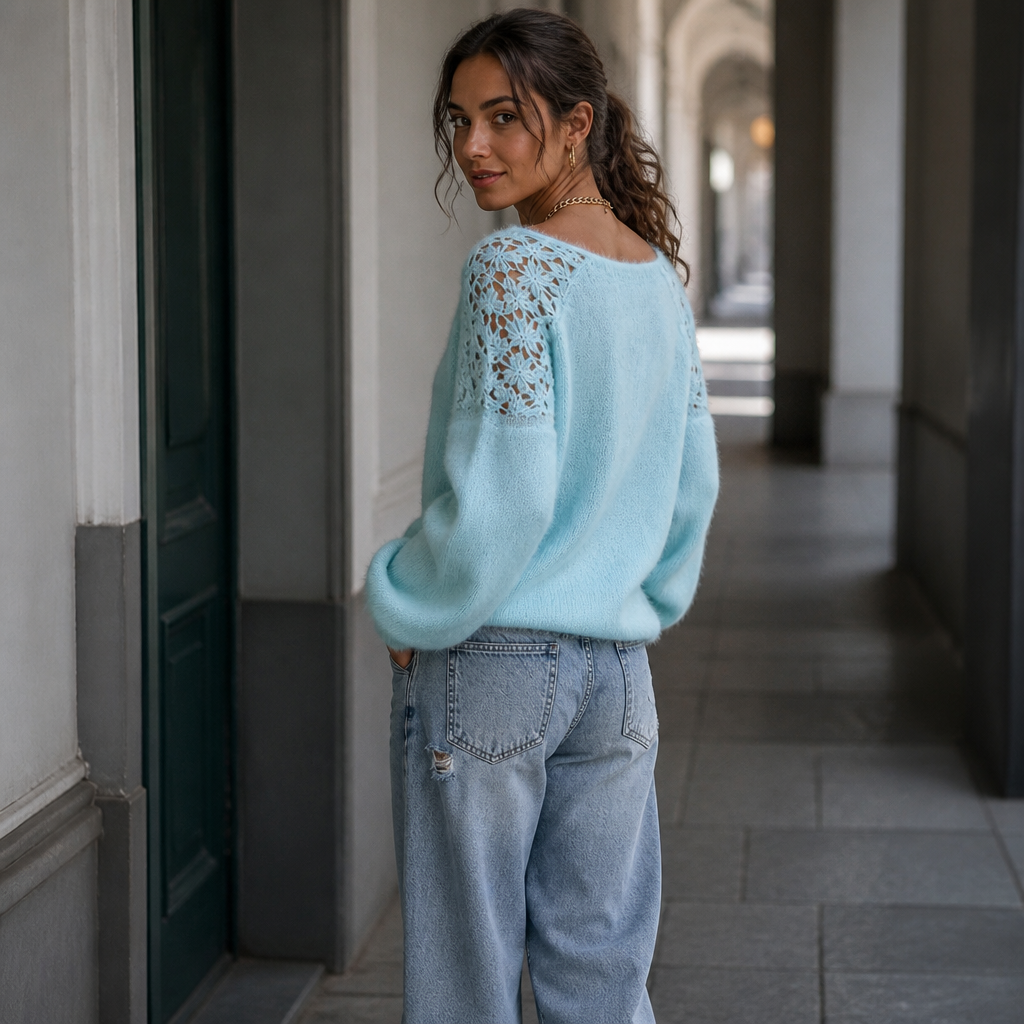 Adela | Jersey de punto con detalle de encaje