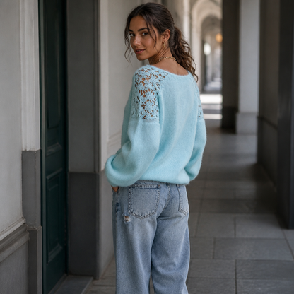 Adela | Jersey de punto con detalle de encaje