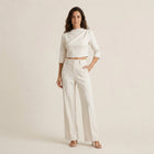 Conjunto Top Corto y Pantalón Ancho para Mujer