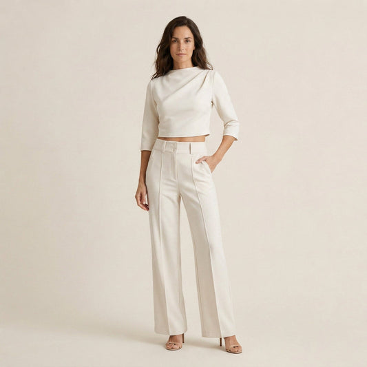 Alaia | Conjunto de top corto y pantalón ancho
