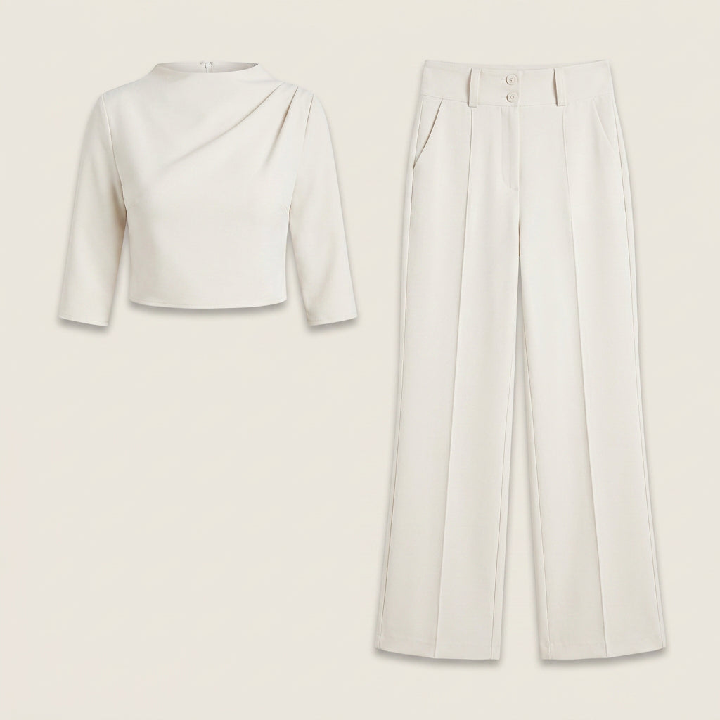 Conjunto Top Corto y Pantalón Ancho para Mujer