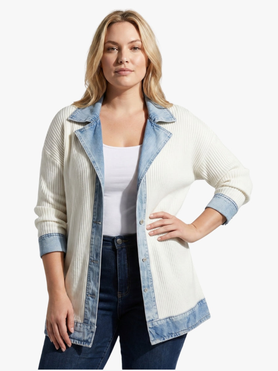 Mencía | Chaqueta vaquera de punto con manga larga