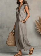 Camelia | Vestido largo bohemio con escote en V y volantes