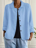 Remedios | Chaqueta de lino con botones y manga larga