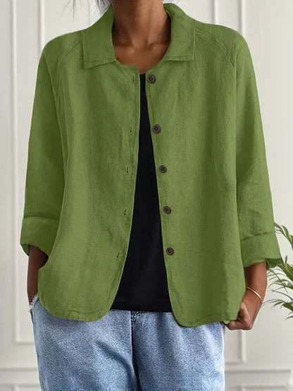 Remedios | Chaqueta de lino con botones y manga larga