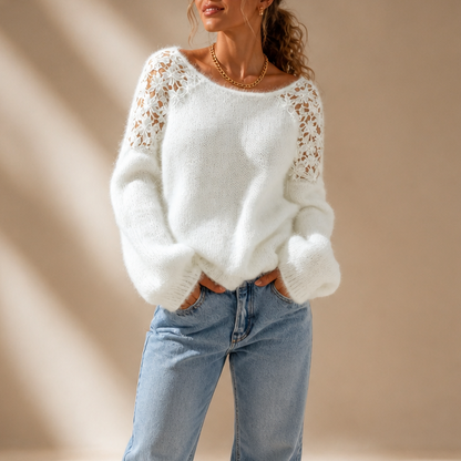 Adela | Jersey de punto con detalle de encaje